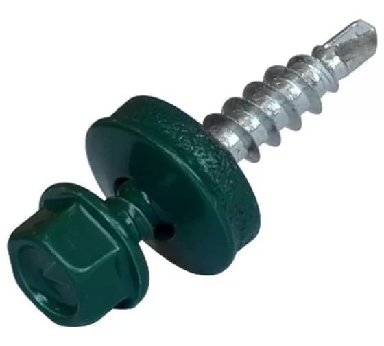 Кровельный саморез Bohrer ПРОМ 4,8x19, RAL 6005 зеленый мох, 5000 шт. SKRAL-4,8х19 RAL6005 1