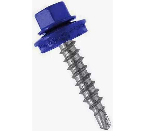 Кровельный саморез Bohrer ПРОМ 4,8x29, RAL 5002 ультрамарин, 4500 шт. SKRAL-4,8х29 RAL5002