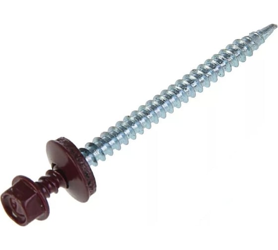 Кровельный саморез Bohrer ПРОМ 4.8x70, RAL 3005 красное вино, 3000 шт. SKRAL-4.8х70 RAL3005