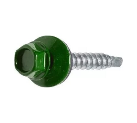 Кровельный саморез Bohrer ПРОМ 4,8x29, RAL 6002 зеленый лист, 4500 шт. SKRAL-4,8х29 RAL6002