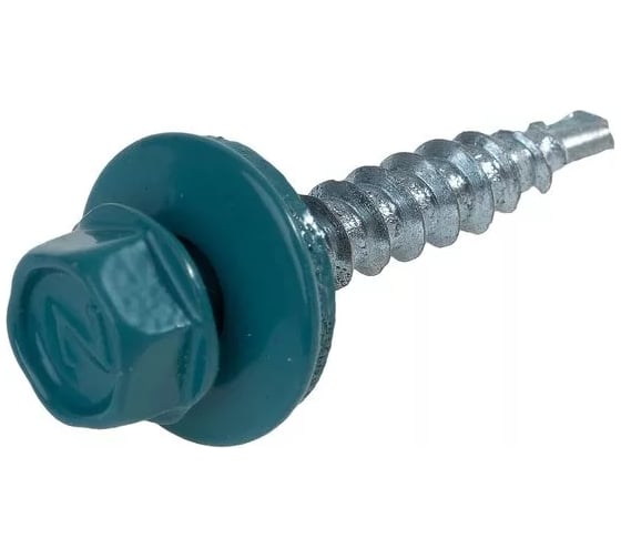 Кровельный саморез Bohrer ПРОМ 4,8x29, RAL 5021 морская волна, 4500 шт. SKRAL-4,8х29 RAL5021