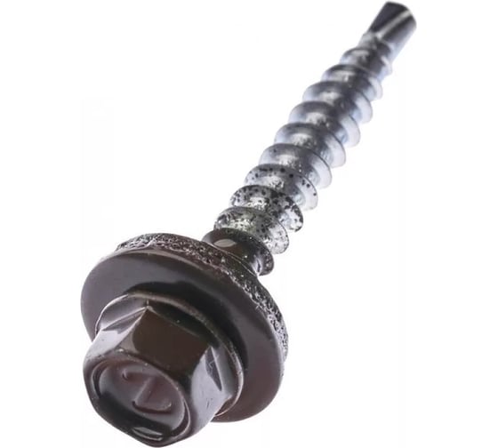 Кровельный саморез Bohrer ПРОМ 4.8x38, RAL 8017 коричневый шоколад, 4300 шт. SKRAL-4.8х38 RAL8017