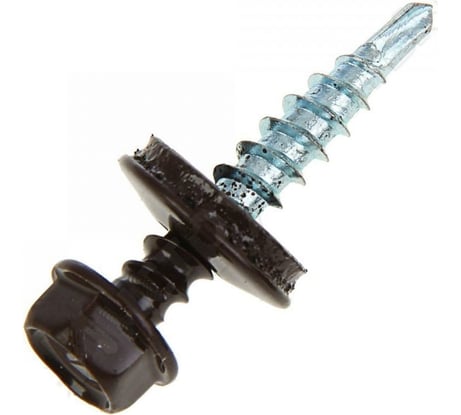 Кровельный саморез Bohrer ПРОМ 4.8x38, RAL 8019 серо-коричневый, 4300 шт. SKRAL-4.8х38(35)RAL8019