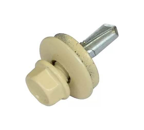Кровельный саморез Bohrer ПРОМ 5.5x19, RAL 1014 слоновая кость, 5000 шт. SKRAL-5.5х19 RAL1014 1