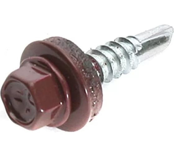 Кровельный саморез Bohrer ПРОМ 5.5x25, RAL 3005 красное вино, 4500 шт. SKRAL-5.5х25RAL3005 1