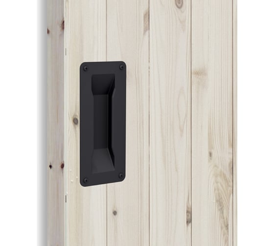 Врезная металлическая ручка для дверей Valcomp Roc Design 1290, 90х200 мм, черная 337-761
