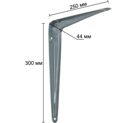 Кронштейн жестяной VORMANN 250x300x44 мм, цвет: серый лак, 00150 250 LG