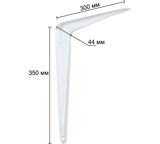 Кронштейн жестяной VORMANN 300x350x44 мм, цвет: белый лак, 00150 300 LW