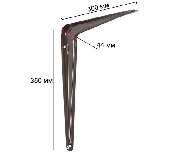 Кронштейн жестяной VORMANN 300x350x44 мм, цвет: коричневый лак, 00150 300 LB