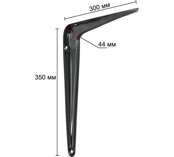 Кронштейн жестяной VORMANN 300x350x44 мм, цвет: черный лак, 00150 300 LS