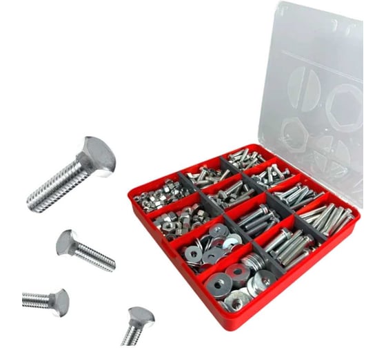 Болты 23 Болта DIN933 к.п.8.8 ОЦ М6 М8 +гайки,шайбы органайзер набор 4 20000099 1