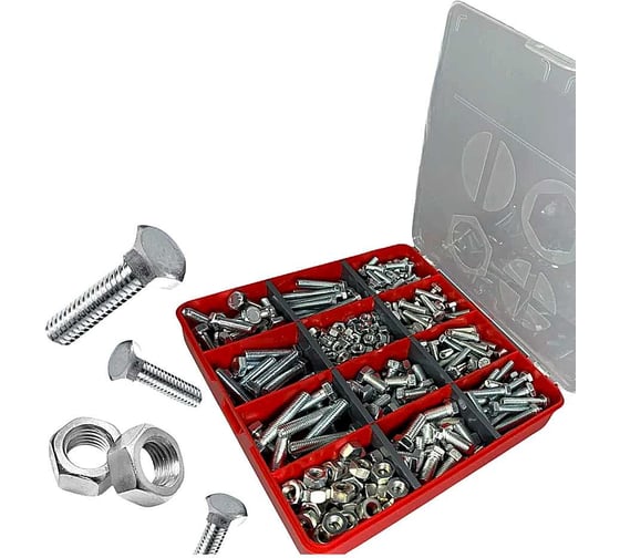 Болты 23 Болта DIN933 к.п.10.9 ОЦ М6 М8 с гайками в органайзере набор 2 20000097 1