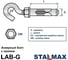 Анкерный болт потайной с крюком STALMAX LAB-G 12х100 (М10) (арт. 11018) оц. сталь (уп. 25 шт) 11018-023 6