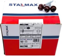 Саморез кровельный STALMAX LSR-W 4,8х70 (RAL 8004 (Медно-коричневый)) сверло №2 для дер. обреш. с EPDM шайбой (арт. 10289) оц. сталь (уп. 100 шт) 10289-023