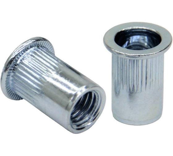 Заклепка-гайка STALMAX цилиндрическая LZN-C М 6х19,5 (3,0-5,5) с цилиндрическим бортиком и насечками (арт. 10914) оц. сталь (уп. 400 шт) 10914-023 1