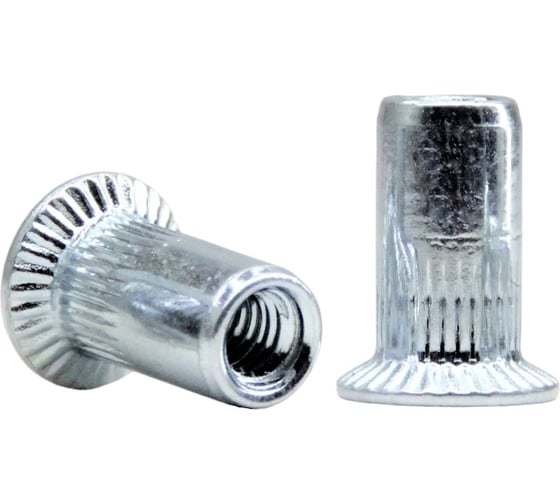 Заклепка-гайка STALMAX цилиндрическая LZN-H М 5х13,0 (1,5-3,5) с потайным бортиком и насечками (арт. 10121) оц. сталь (уп. 800 шт) 10121-023 1