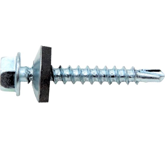 Саморез кровельный STALMAX LSR-W 4,8х29 сверло №2 для деревянной обрешетки с EPDM шайбой (арт. 12116) оцинкованная сталь (уп. 500 шт) 12116-023 1