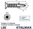 Саморез флюгельный с ушками STALMAXLSE 4,2х50 потайной со сверлом, шлиц TORX для ЦСП и фанеры (арт. 12023) оцинкованная сталь (уп. 500 шт) 12023-023 7