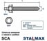 Шпилька анкерная STALMAX SCA М16х200 в комплекте с гайкой и шайбой, класс прочности 8.8, угол резьбы 60 градусов, (арт. 11037) оц. сталь (уп. 10 шт) 11037-023 8