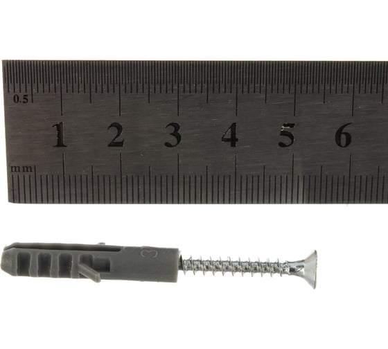 Дюбель 15 шт. с шурупом (6x30 мм) Евро Зубр 30662-06-30