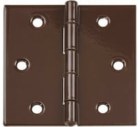 Петля VORMANN прямая, 60х60х1,4 мм, оцинкованная, латунный штифт, цвет: коричневый 00503 060 B