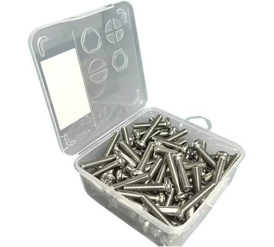 Винт 23 Болта нержавеющий 5х50 мм DIN7985 в органайзере, 60 шт. АС9300505093N07орг-ф60 1