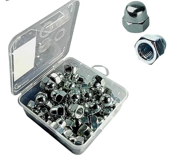 Гайка колпачковая 23 Болта М10 ОЦ DIN1587 в органайзере, 40 шт. А16000100030507орг-ф40 1