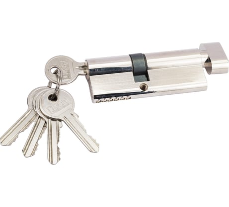 Цилиндр замка DORF ключ/барашек, английский, 5 ключей, никель 3545 DORF_80(35x45)_k_kn