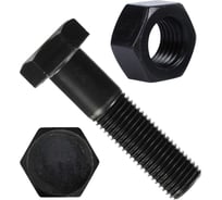 Болт высокопрочный 23 Болта к.п.10.9 с гайкой 20х130 DIN931 чёрный, 2 шт 23 БОЛТА 2000000330891/2000000218038ф2