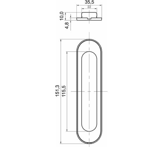 Ручки для раздвижных дверей TIXX белый SDH 501 W
