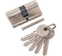 Цилиндр замка DORF ключ/ключ, английский, 5 ключей, никель 30х30 DORF_60(30x30)_k_k
