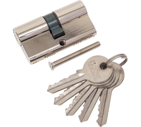 Цилиндр замка DORF ключ/ключ, английский, 5 ключей, никель 30х30 DORF_60(30x30)_k_k 1
