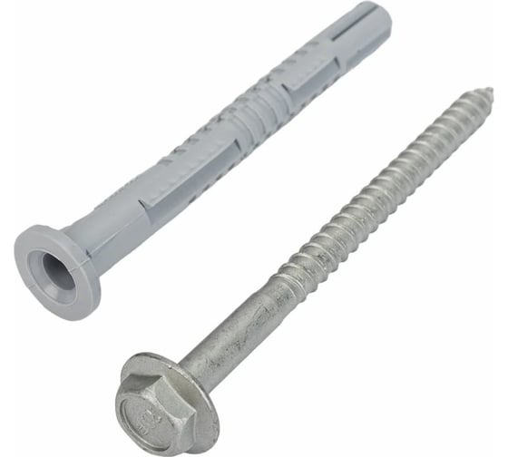 Фасадный дюбель Крепстор 10х80 с 6-гранной головой без борта RDR пакет 10 шт. 4665317007362 1
