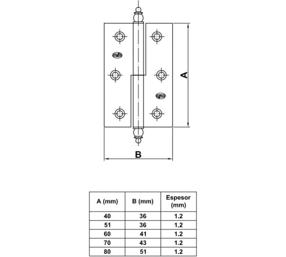 Петля Amig (покрытие латунь; антик) IZ-Правая 541-70х43 А (IZ)