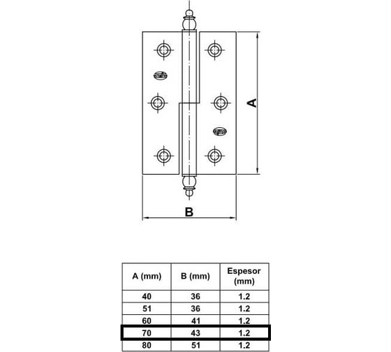 Петля Amig покрытие латунь, IZ-Правая 541-70 (IZ)