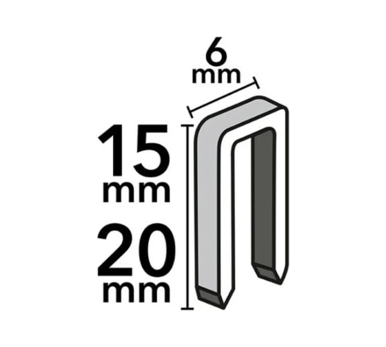 Набор скоб TROTEC тип 55, длина 15-20 мм, 3000 шт. 6245001108