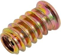 Футорка/втулка мебельная резьбовая с потайным фланцем КРЕП-КОМП 6х10х12 ЖЦ (100шт) фмп61012к