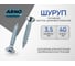 Шуруп ARNO INDUSTRIES потайной 3,5х40 330 шт для дерева для крепления деревянных конструкций желтое цинковое покрытие AB7103504061L05 2