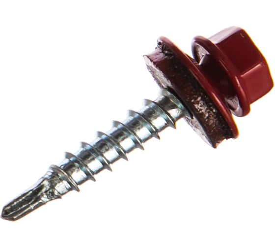 Саморез кровельный ARNO INDUSTRIES 5.5х25 мм 100 шт. для крепления кровельных материалов, цвет RAL 3003 рубиново-красный AB5305502533G98 1