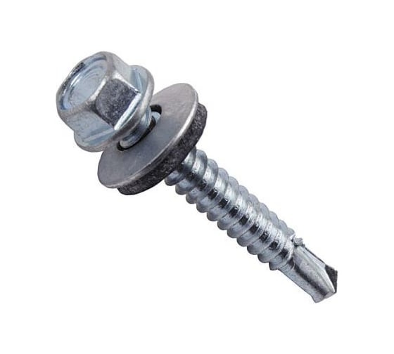 Саморез кровельный ARNO INDUSTRIES 5.5х76 100 шт. с шайбой для крепления кровельных материалов ST, оцинкованный AB5105507632398 1