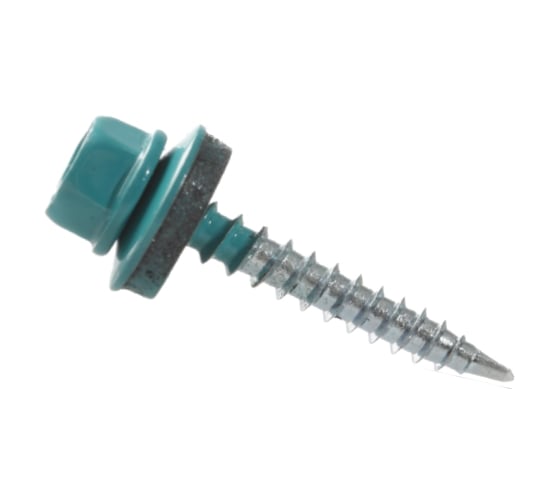 Саморез кровельный ARNO INDUSTRIES 4.8х28 100 шт. для крепления профнастила и металлочерепицы, 29 RAL5021 морская волна окрашенный AB530480295K907 1