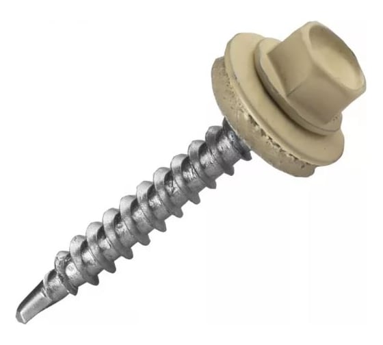 Саморез кровельный ARNO INDUSTRIES 4.8х35 100 шт. для крепления кровельных материалов, цвет RAL1014 бежевый AB530480351BQ98 1