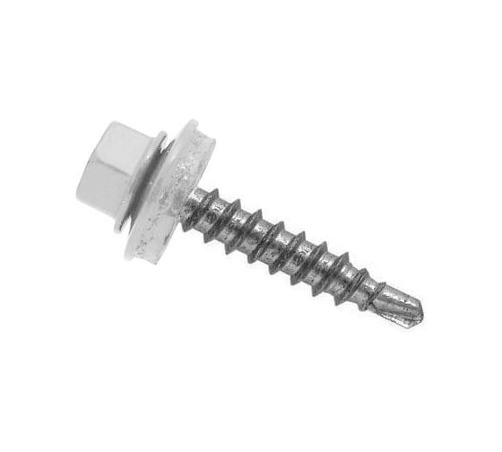 Саморез кровельный ARNO INDUSTRIES 4.8х35 100 шт. для крепления кровельных материалов, RAL9003 сигнальный белый AB5304803593307 1