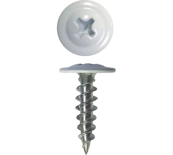 Саморез ARNO INDUSTRIES 4.2х25 мм 100 шт. с прессшайбой острый для крепления листовых материалов, RAL9003 белый AB3704202593S98 1