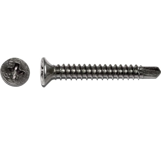 Оконный саморез со сверлом Kenner белый цинк, под автомат, 3,9x35 Kn 500 шт. сбс3935ф 1