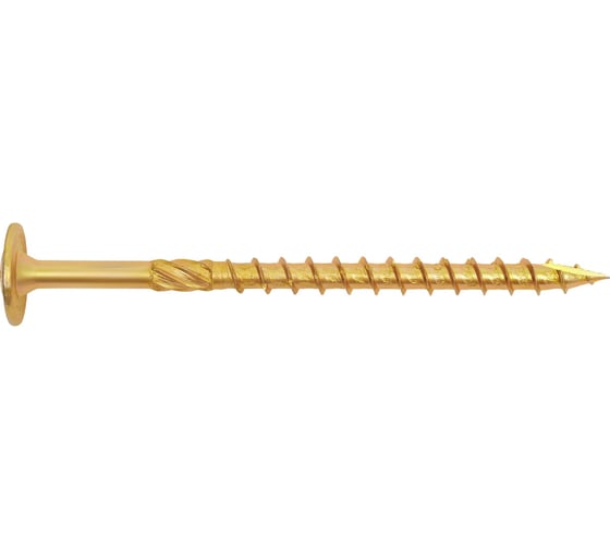 Саморез конструкционный ARNO INDUSTRIES 6х90 100 шт. тарельчатый для крепления конструкций Torx желтое цинковое покрытие AB9308009061H07 1