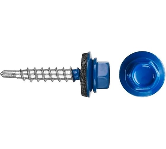 Саморез кровельный РУССТАЛЬ МЕТИЗ 4,8x70 RAL5005 (100шт) 34 1