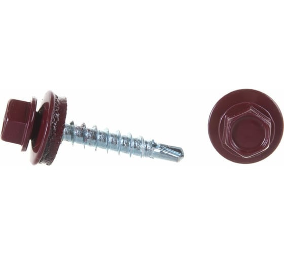 Саморез кровельный РУССТАЛЬ МЕТИЗ 5,5x25 RAL3005 (250шт) 49 1