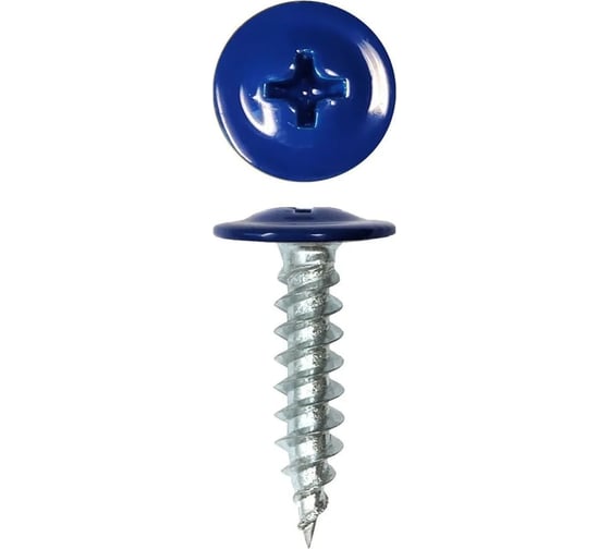 Саморез ARNO INDUSTRIES 4.2х25 мм 100 шт с прессшайбой острый для крепления листовых материалов цвет RAL5005 AB3704202555507 1