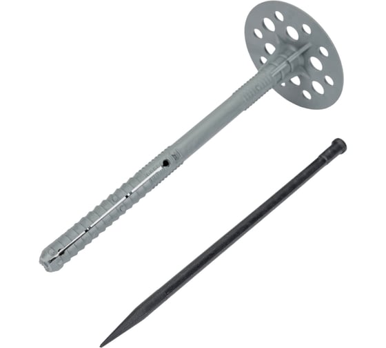 Дюбель для теплоизоляции (гриб) 10x160 с пластиковым гвоздем 50 шт Gigant 124162 1